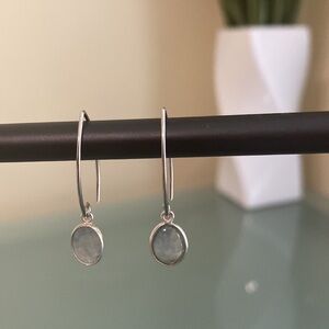 NEW 925 Sterling Silver Earrings with Authentic Labradorite Gemstones